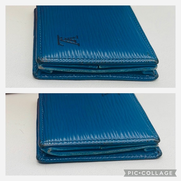 Authentic Louis Vuitton Epi Porte Monnaie Boite Blue Leather Coin Purse Wallet - Picture 4 of 13